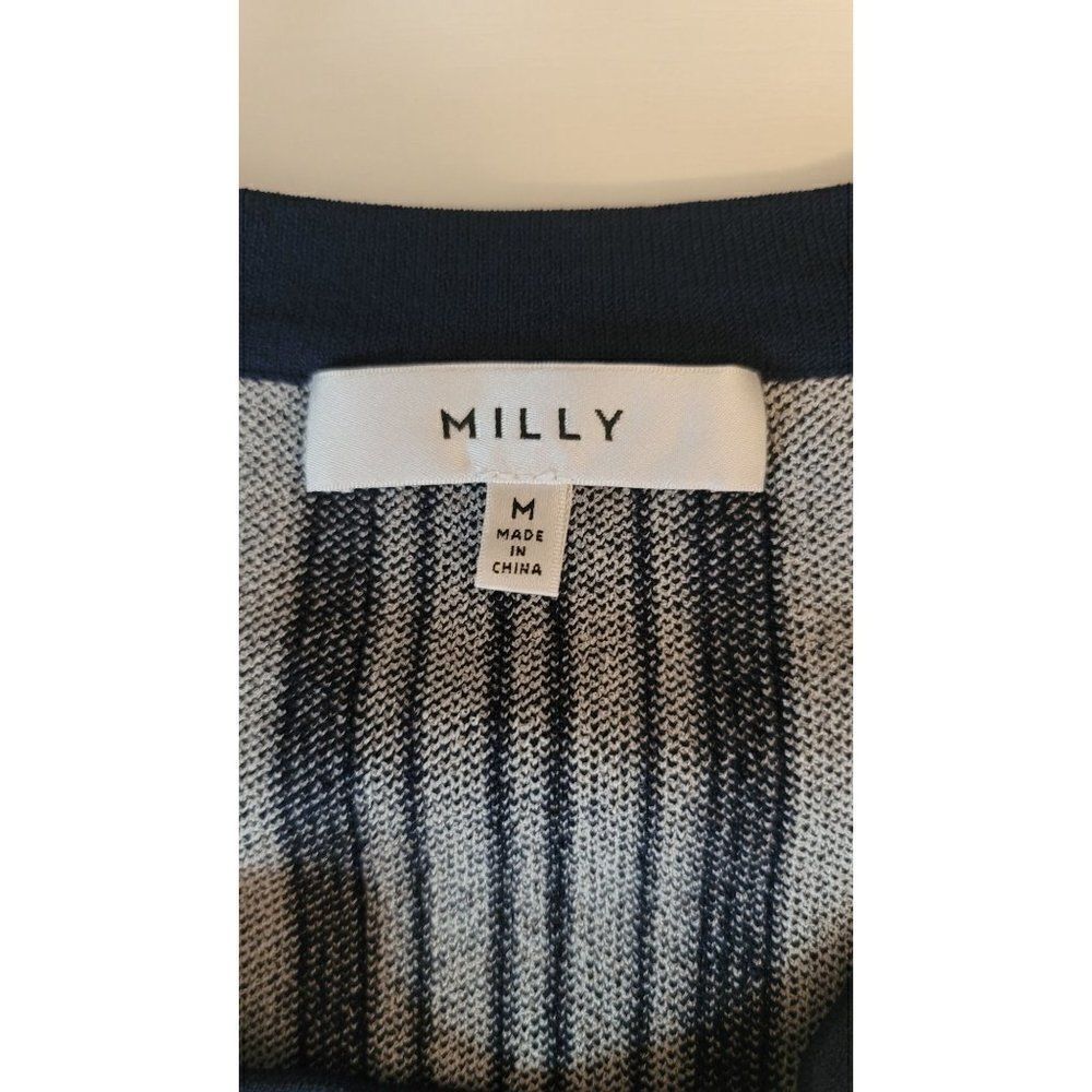 Milly Abstract Ruffled Striped Women's Pullover Size 6 - Picture 4 of 9